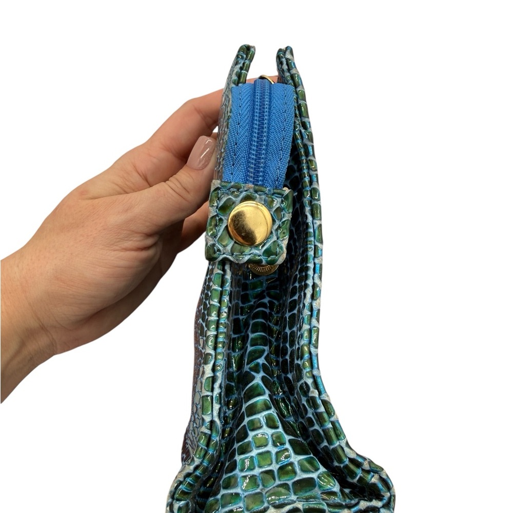 Bellini Blue & Green Crocodile Pattern Handbag - Picture 9 of 11